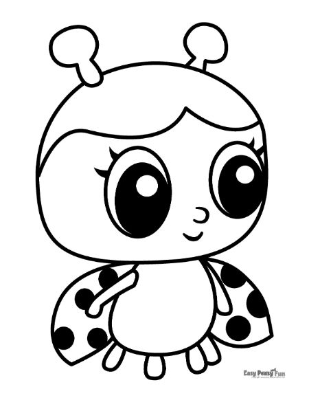 Cute Ladybug Coloring Page for Toddlers