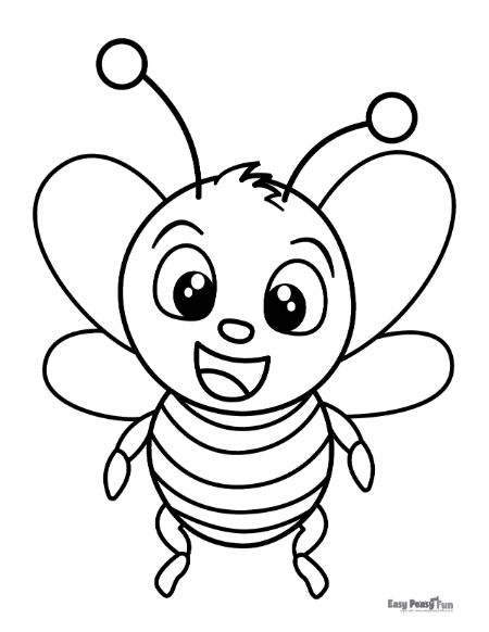 Spring Bee Coloring Page