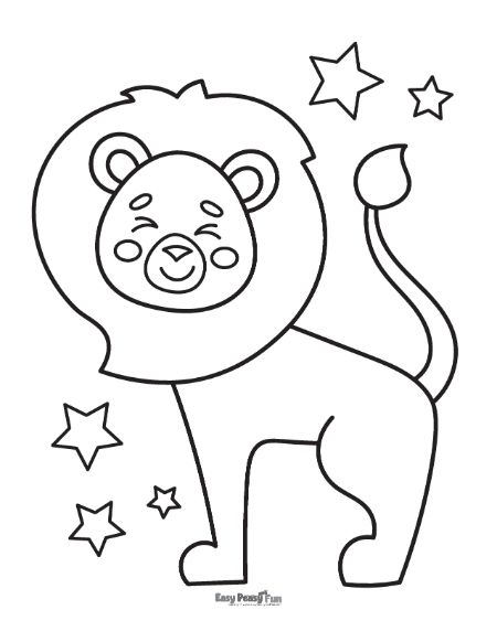 Lion Coloring Sheet for Pre-K