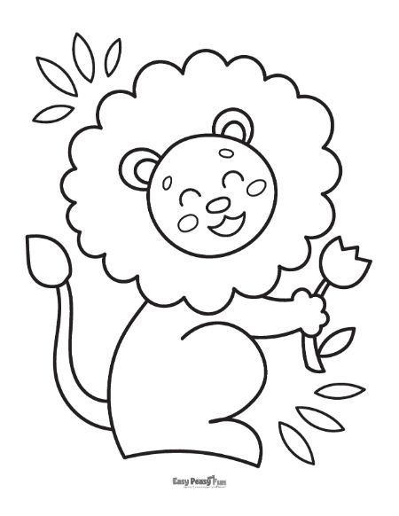 Joyful Lion Coloring Sheet