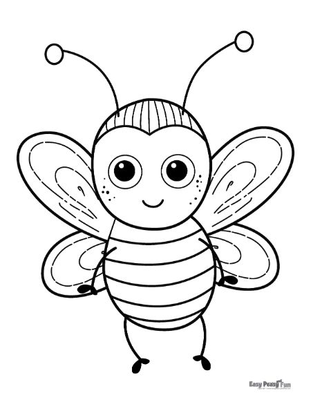 Flying Honey Bee Coloring Page