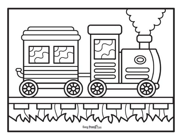 Whimiscal train coloring sheet