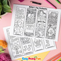 Printable Mother’s Day Bookmarks to Color