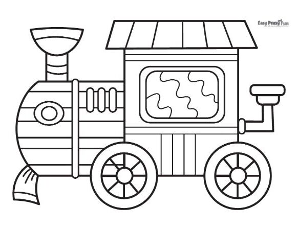 Steam train coloring page