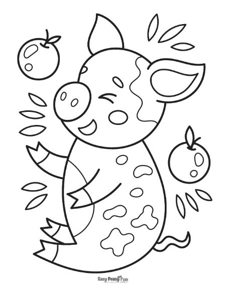 Juggling Pig Coloring Sheet