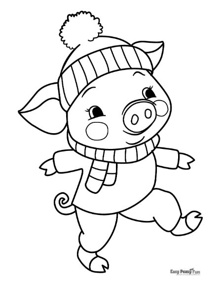 Cute pig coloring pages