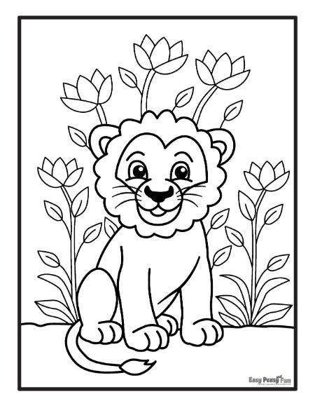 Cub and Flowers