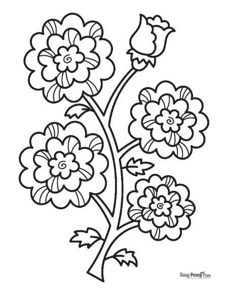 Rose Flowers Coloring Page