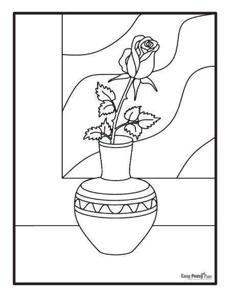 rose coloring page
