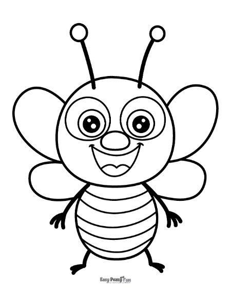 Happy Little Bee to Color