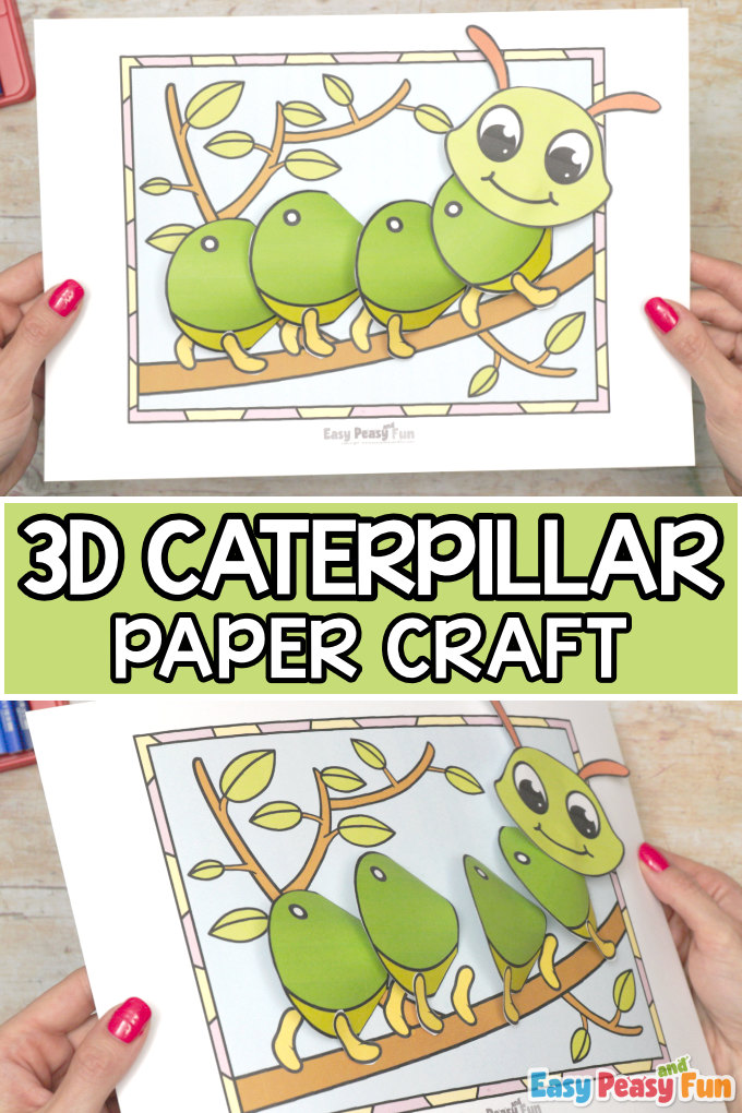 3D Caterpillar Craft with Printable Template