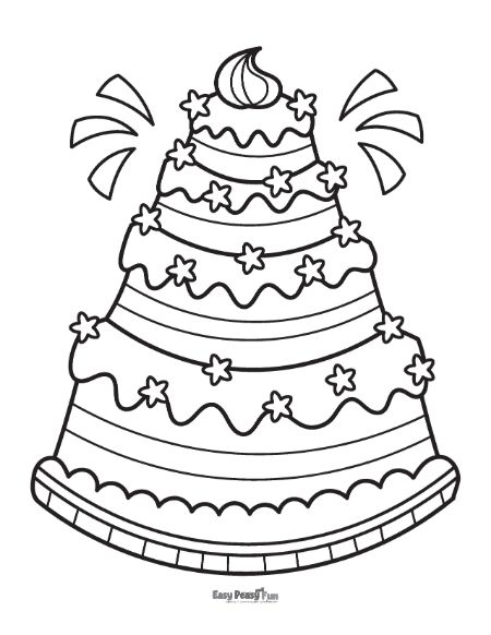 Big Cake Coloring Page