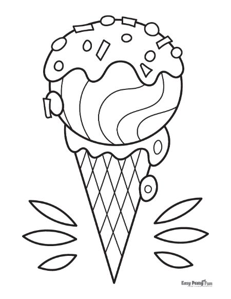 Cone Ice Cream Coloring Page