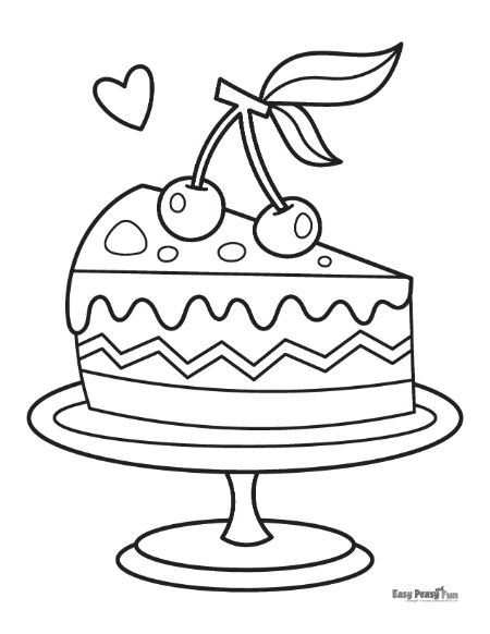 Cake Slice Coloring Page