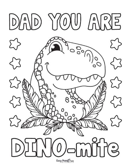 Dino Father's Day Coloring Page