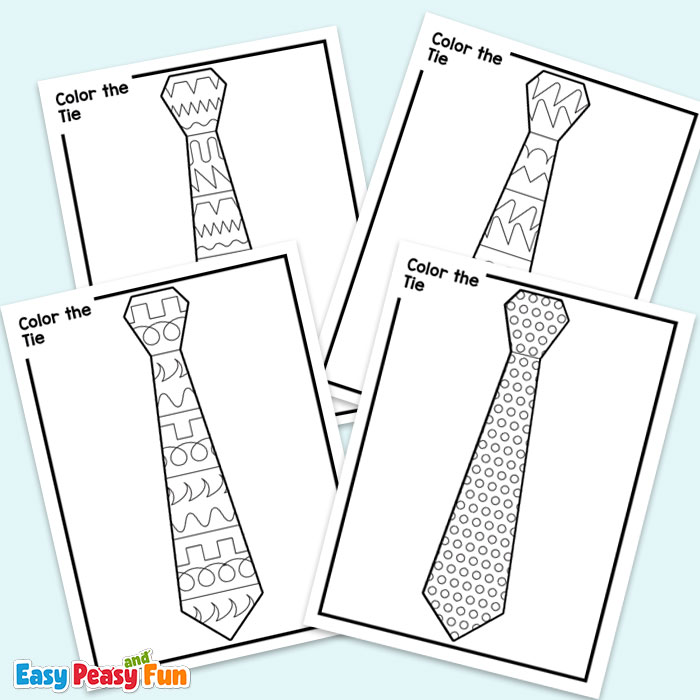 Father's day tie color by pattern sheets