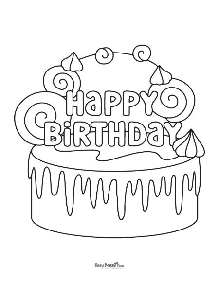 Printable Cake Coloring Pages – Lots of Free Sheets - Easy Peasy and Fun