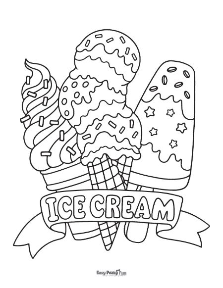 Printable Ice Cream Coloring Page