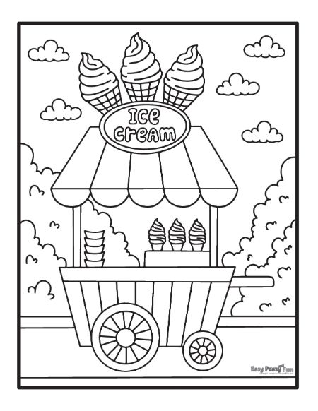 Ice Cream Stand Coloring Page
