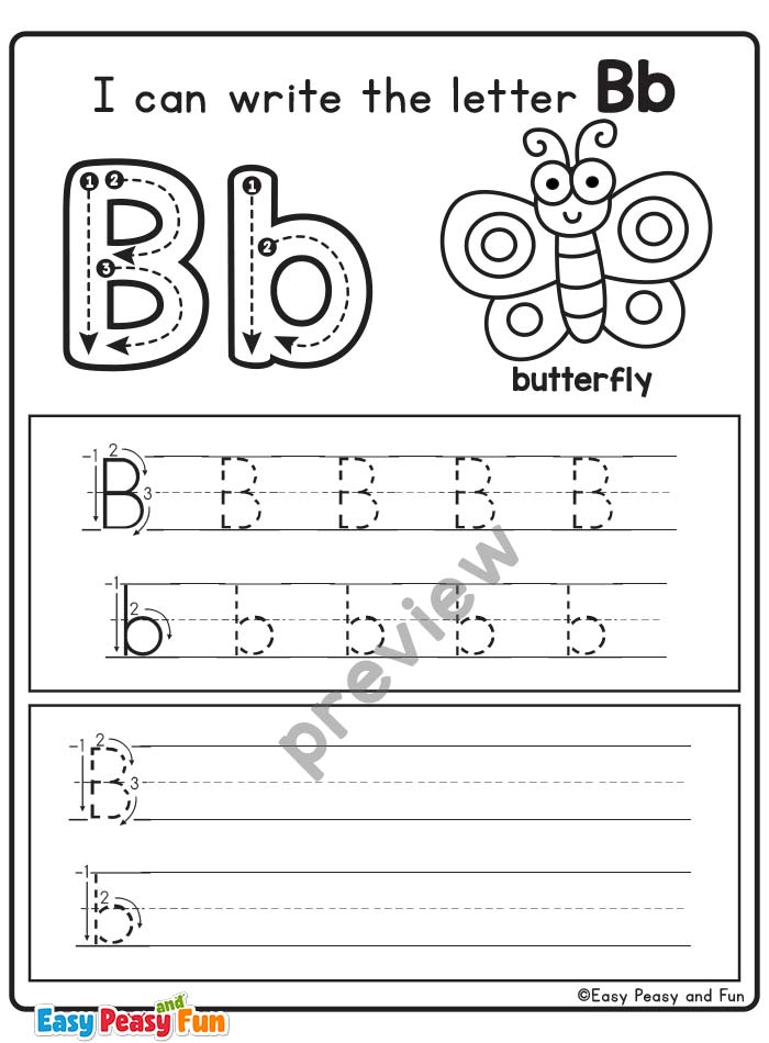 Letter B Formation Worksheet