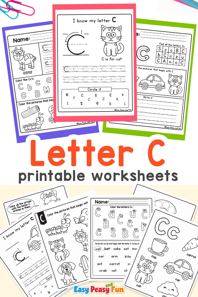 Free Printable Letter C Worksheets for Preschool and Kindergarten