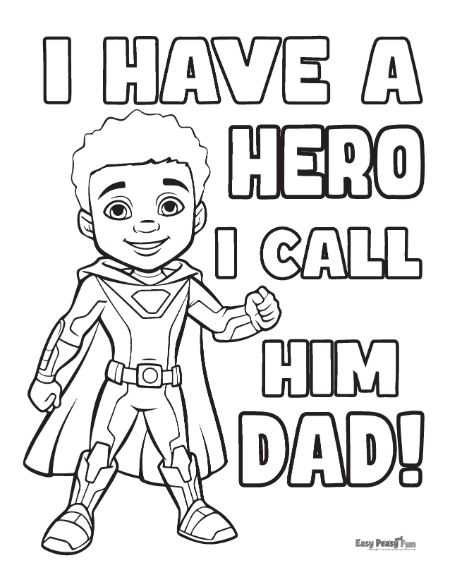 Superhero Dad Coloring Sheet
