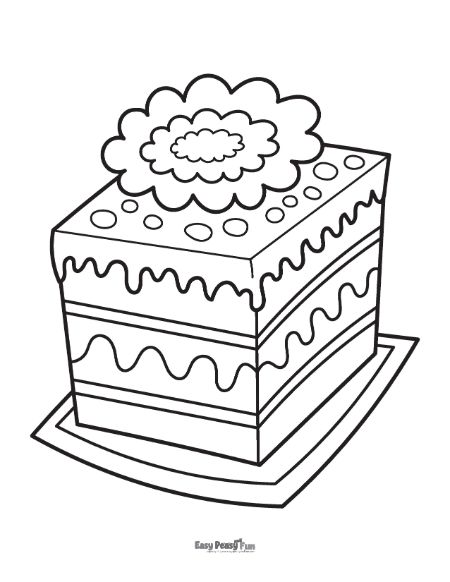 Square Cake Coloring Sheet