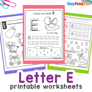 Preschool Letter E Worksheets