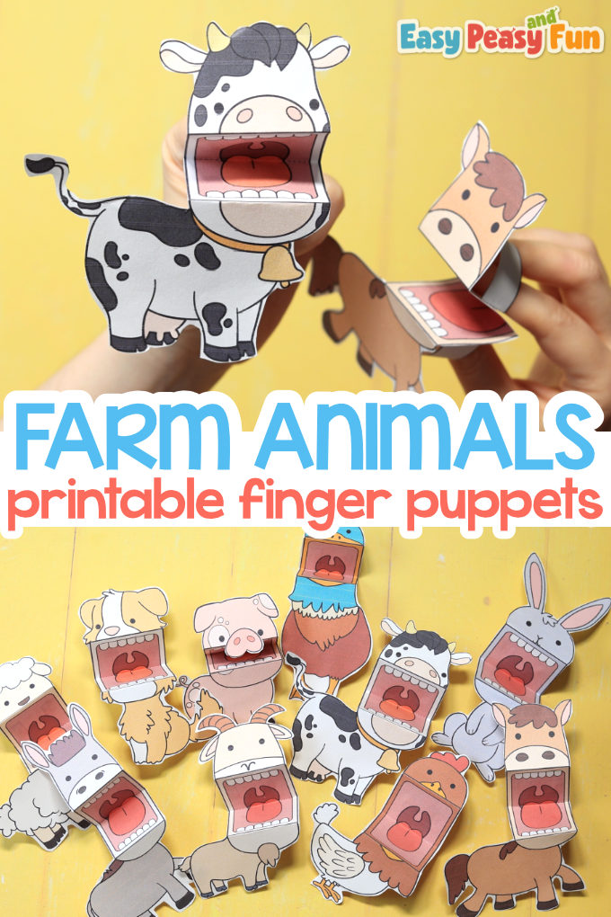 Printable Farm Animal Finger Puppets