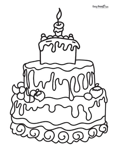 Cake Melting Coloring Page