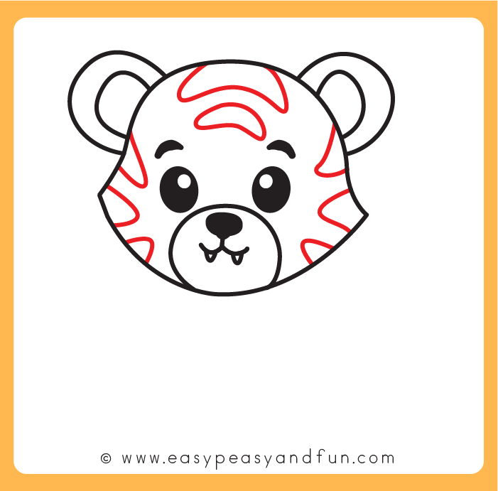 Step 4 - Tiger head drawing