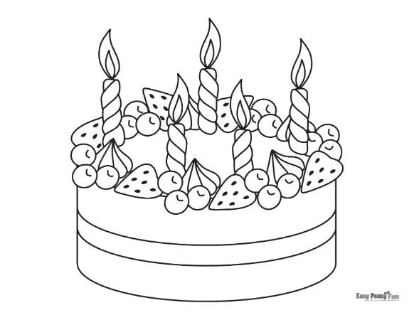 Fruity Cake Coloring Page