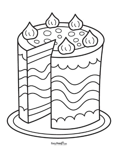 Cake Missing a Slice Coloring Sheet