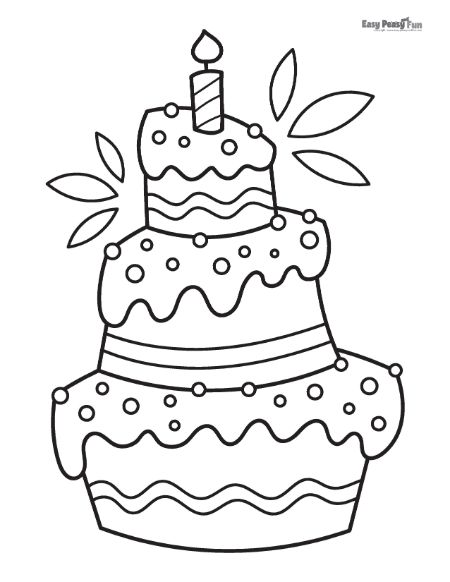Vanilla Cake Coloring Page