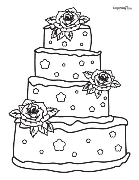 Four-Tier Cake with Roses