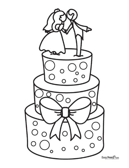 Wedding Cake with a Fiancee and Fiance