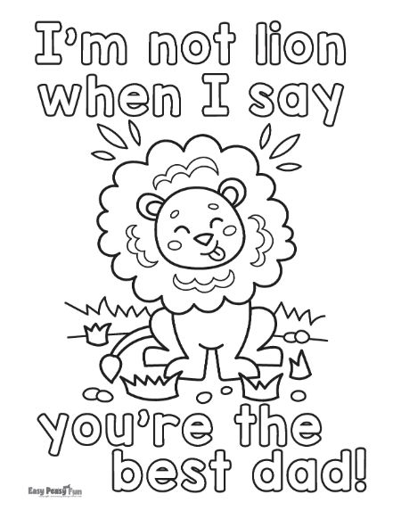 Lion Coloring Page for Father's Day