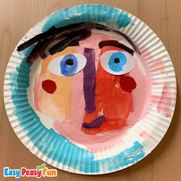 Abstract paper plate self portrait