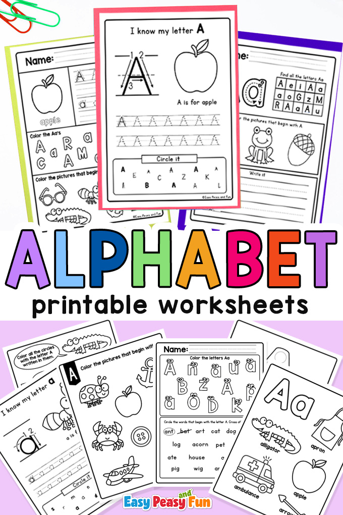 Alphabet Worksheets for Preschool and Kindergarten - Easy Peasy and Fun