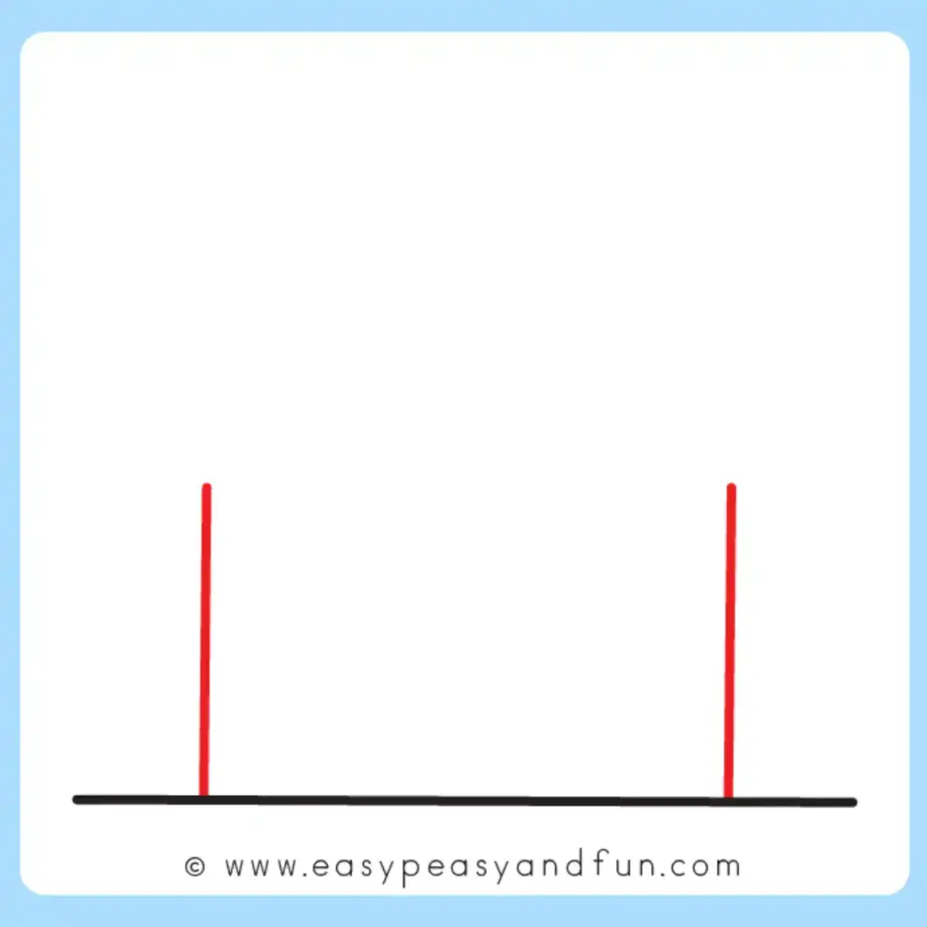 Two vertial lines for the house walls