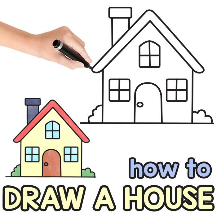 Children drawing simple house family Royalty Free Vector-saigonsouth.com.vn
