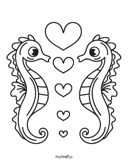 Seahorses Happy in Love