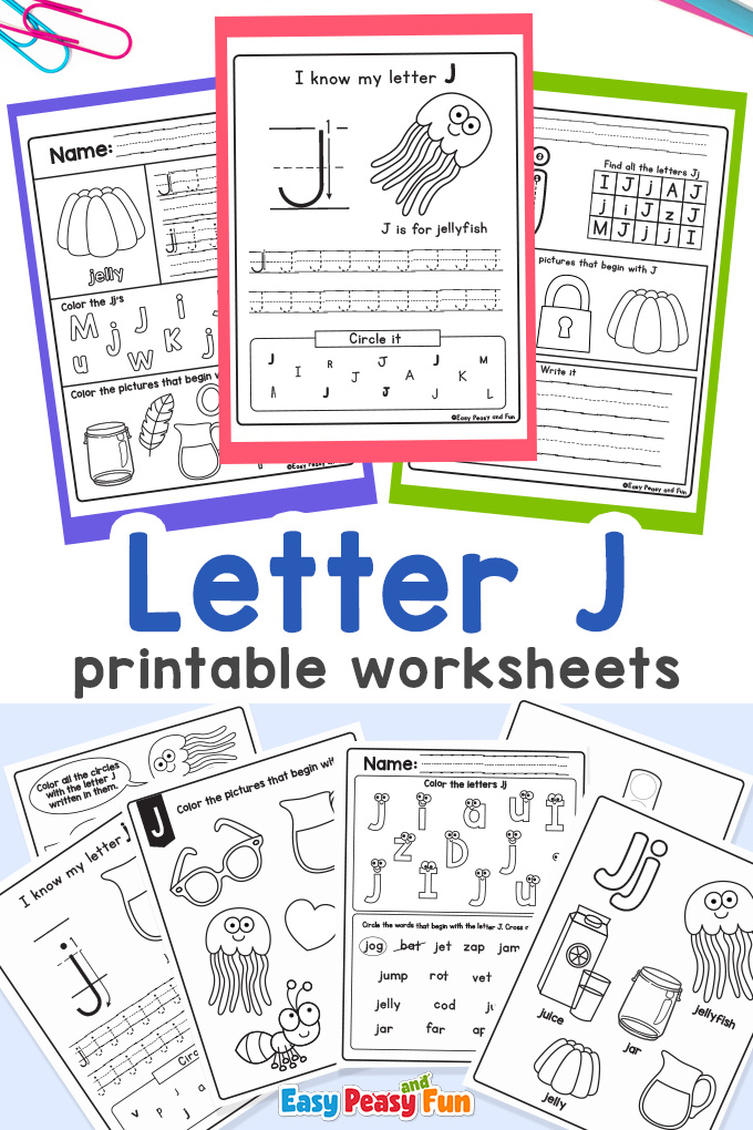 Letter J Worksheets for Preschool and Kindergarten