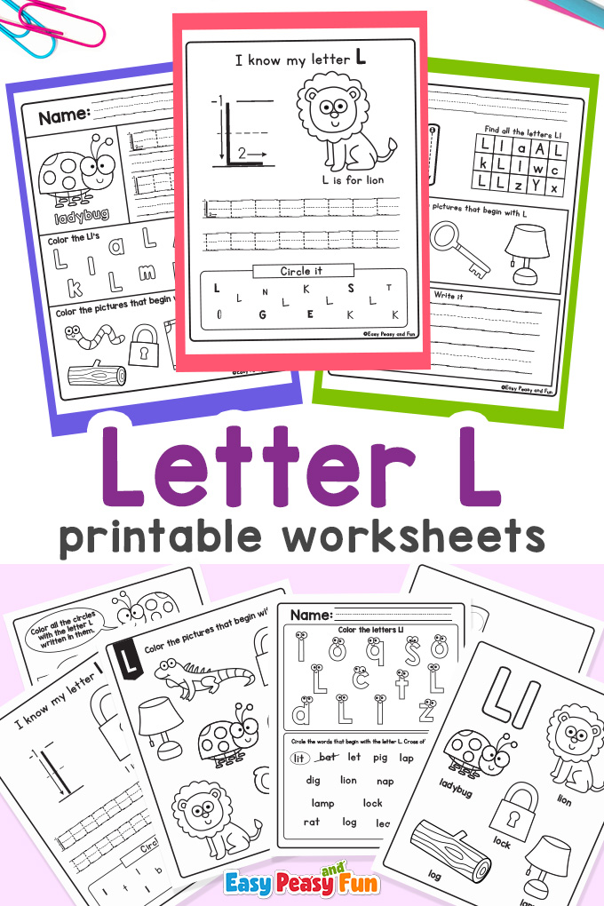 Letter L Worksheets for Preschool and Kindergarten