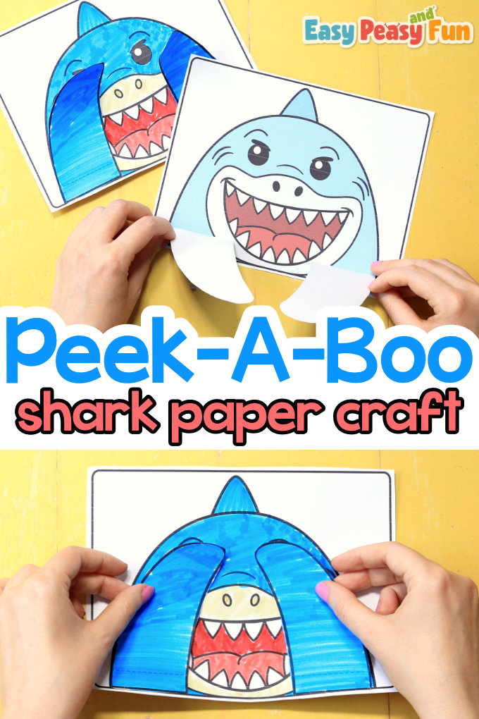 Peek-a-Boo Shark Craft Printable Template