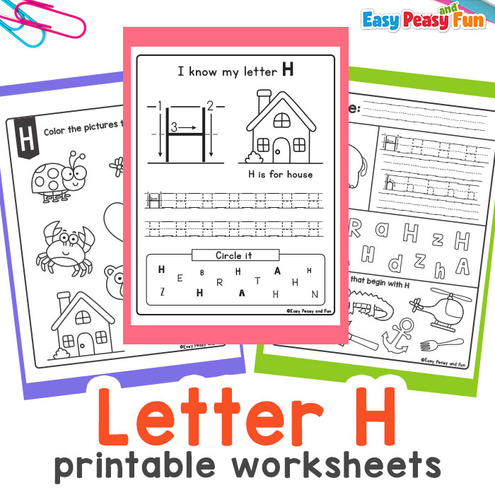 Preschool Letter H Worksheets