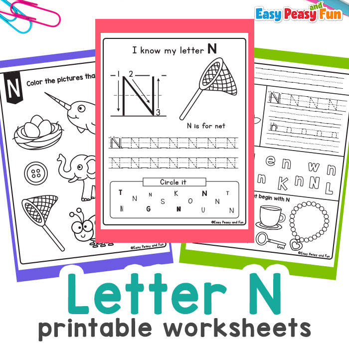 Preschool Letter N Worksheets