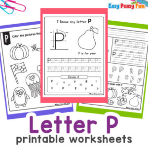 Preschool Letter P Worksheets