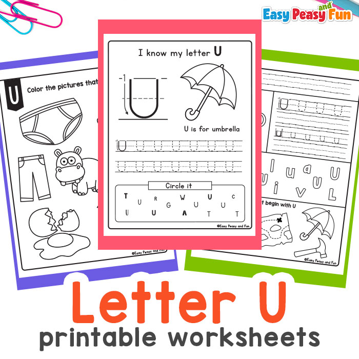 Preschool Letter U Worksheets
