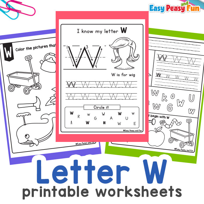 Preschool Letter W Worksheets